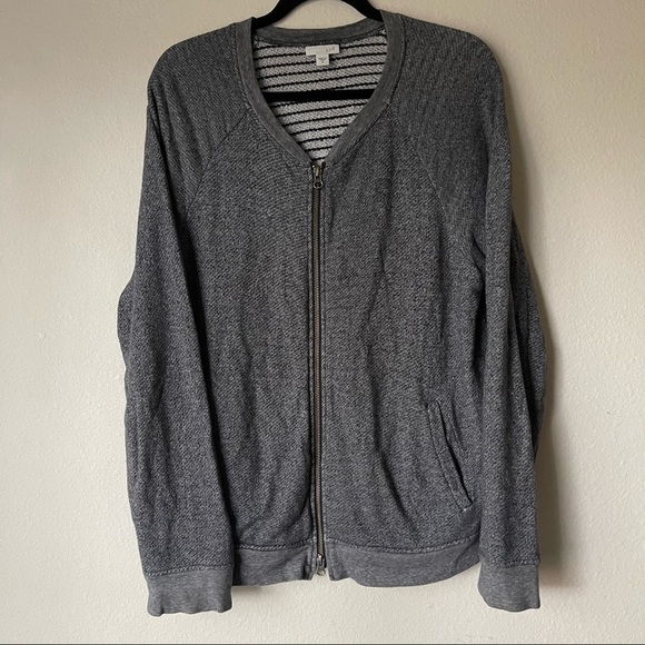 J. Jill Gray Full Zip Sweater - Picture 1 of 3